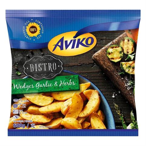 AVIKO WEDGES GARLIC 12x600